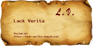 Lack Verita névjegykártya